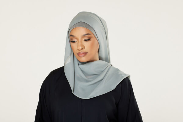 Chiffon Instant Hijab - Sage Grey - Image 2