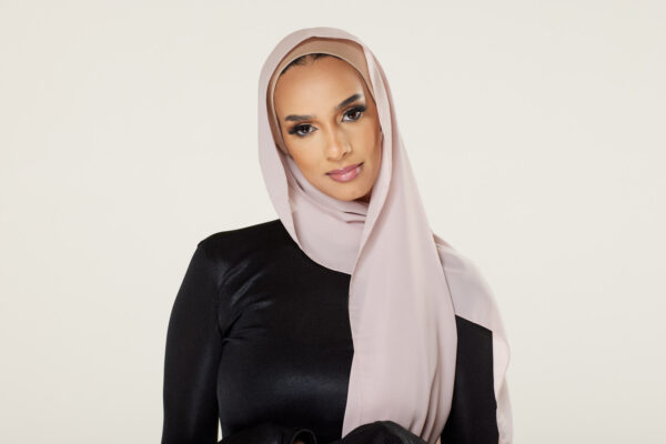 Chiffon Instant Hijab - Light Mauve - Image 2