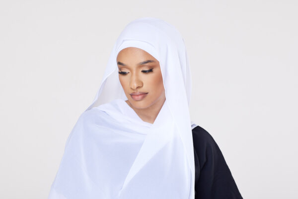 Chiffon Instant Hijab - Frost White - Image 2