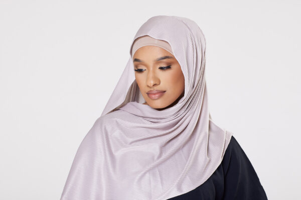 Ribbed Instant Hijab - Warm Nude - Image 2