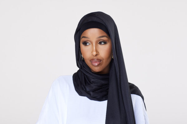 Ribbed Instant Hijab - Midnight Black - Image 2