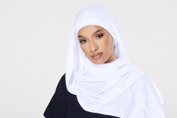 Ribbed Instant Hijab - Pearl White