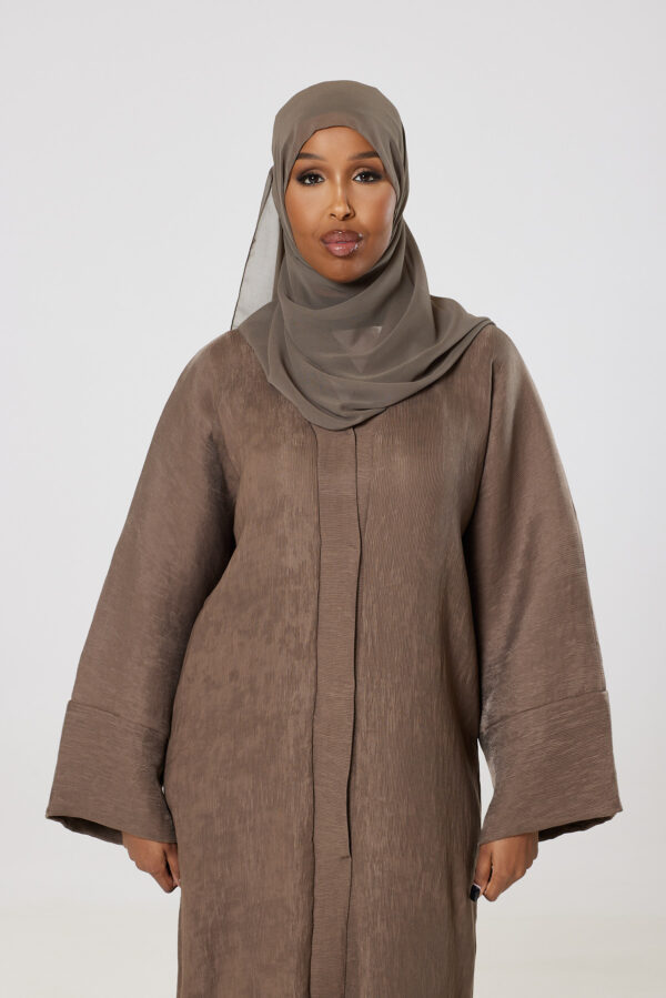 Taupe Soft Corduroy Abayah - Image 2