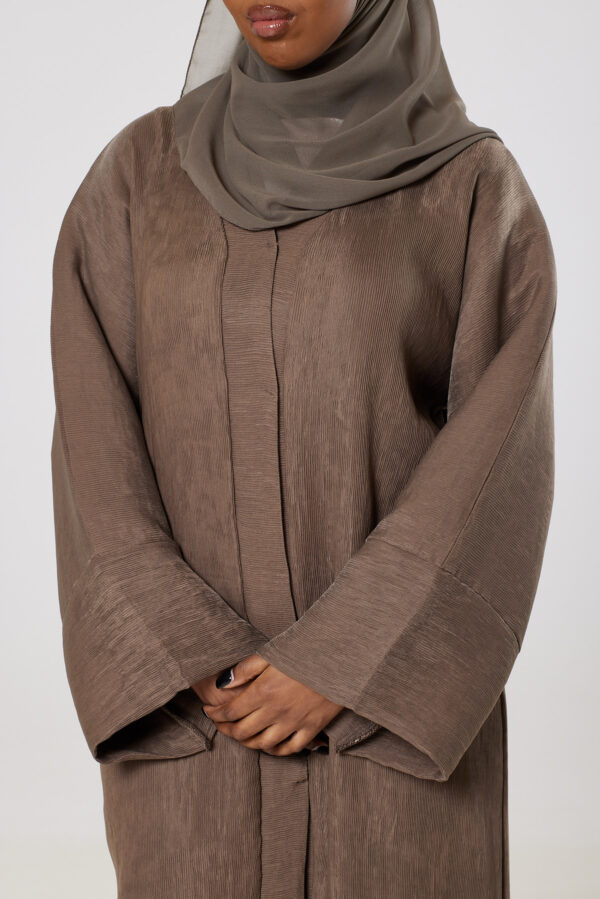 Taupe Soft Corduroy Abayah - Image 3