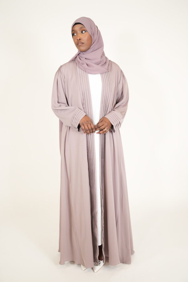 Mauve Pleated Flow Abayah - Image 2