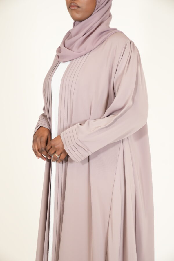 Mauve Pleated Flow Abayah - Image 3