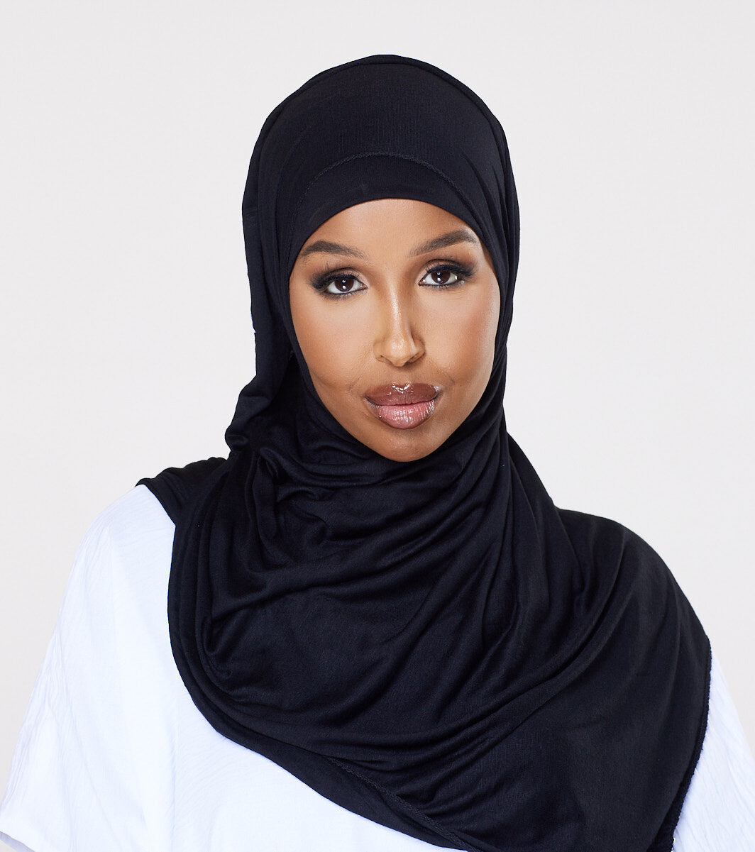 Jersey Instant Hijab - Jet Black